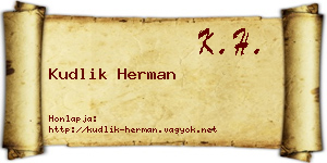 Kudlik Herman névjegykártya